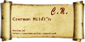 Czerman Milán névjegykártya